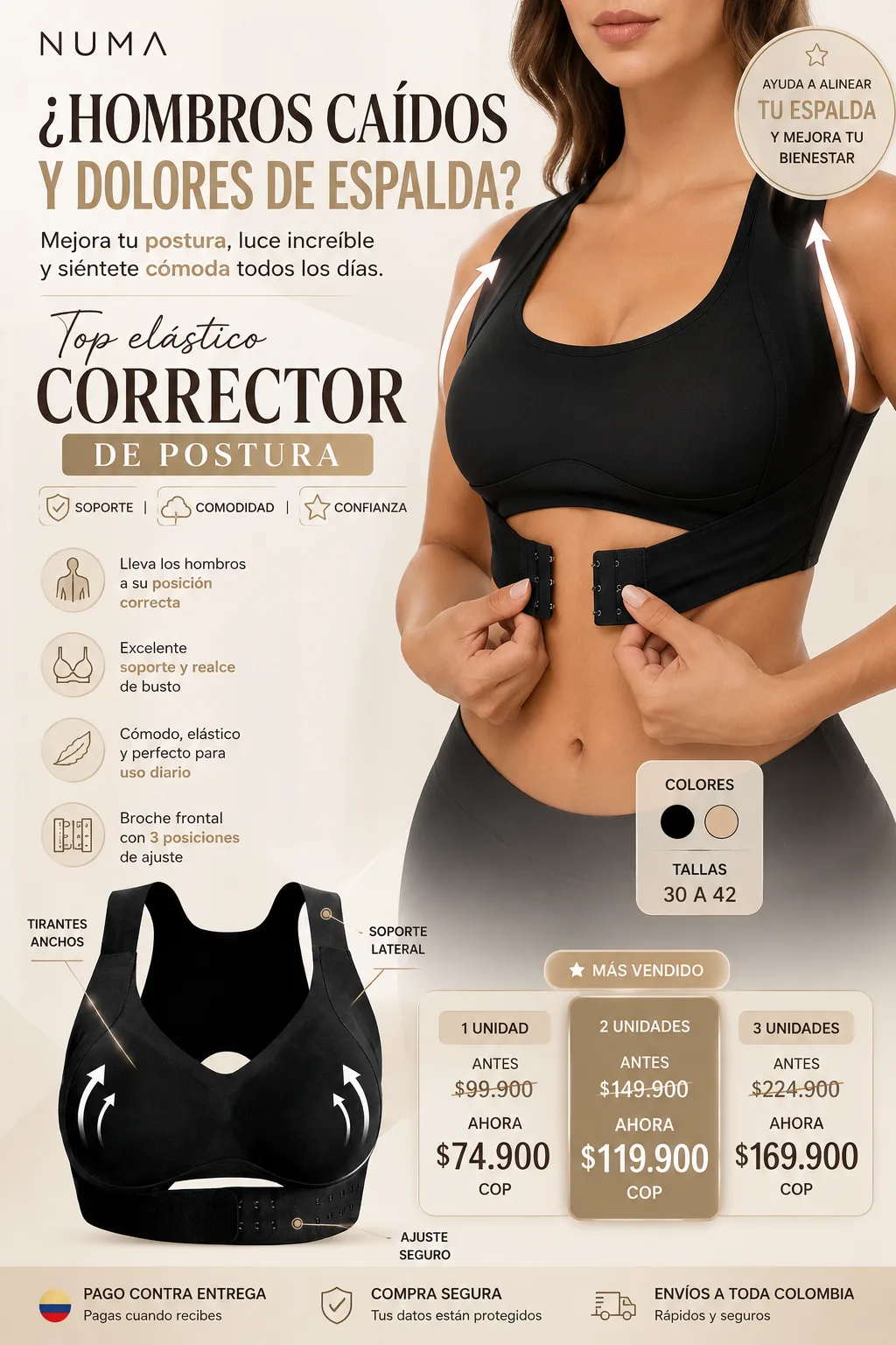 Corrector de Postura NÜMA color negro